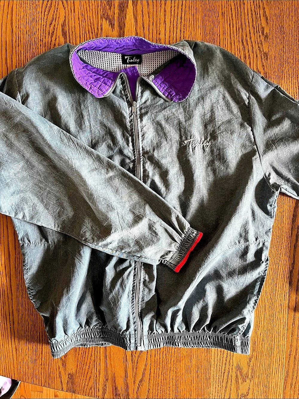 Vintage Tinley Gray & Purple Windbreaker